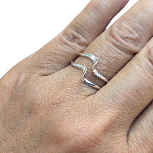 Handmade Navajo Sterling Silver‎ Wave Wire Band Ring Native American Jewelry ** - Picture 1 of 10